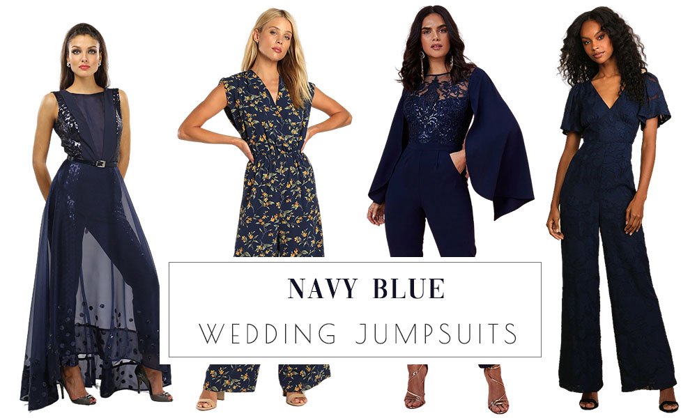 Navy Blue Jumpsuit for Wedding Guests