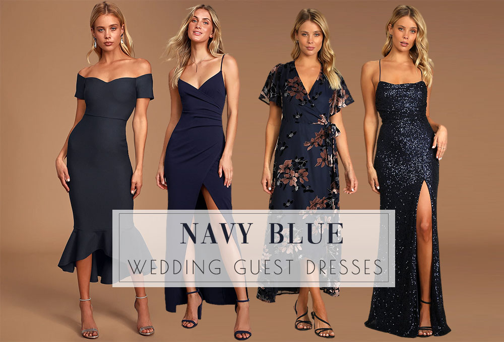 Navy blue wedding guest dresses