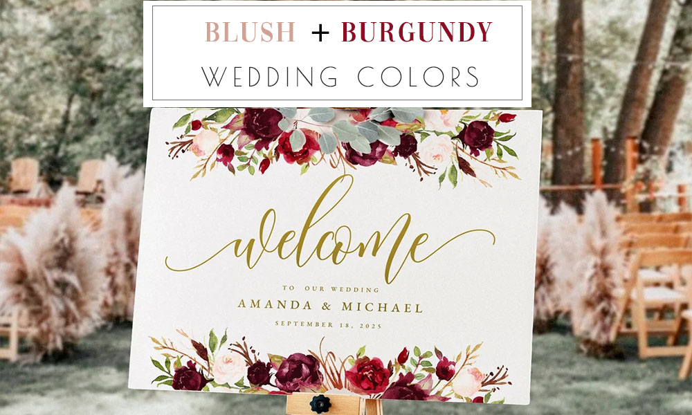 blush and burgundy wedding color ideas
