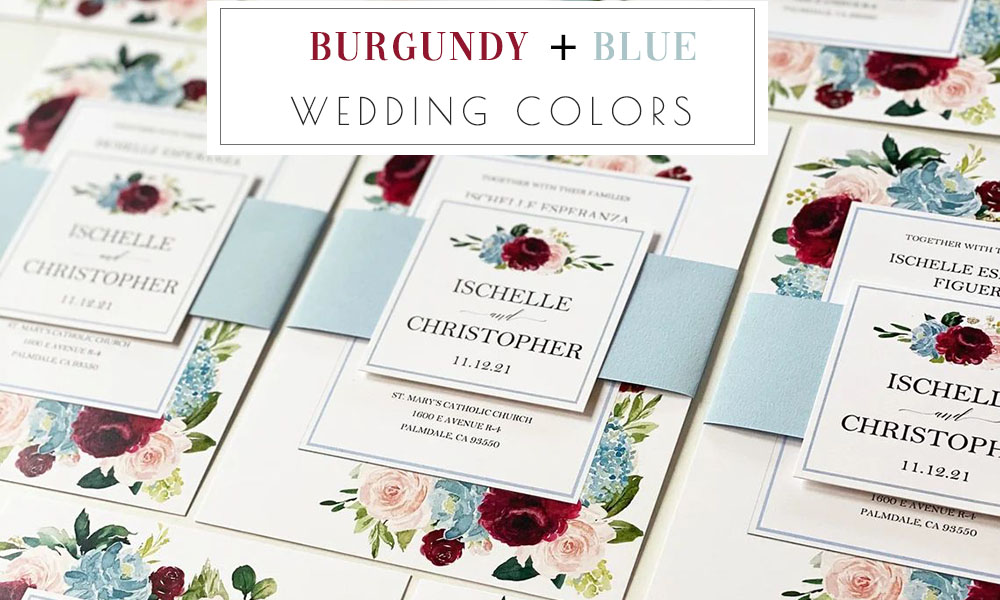 burgundy and blue wedding color ideas