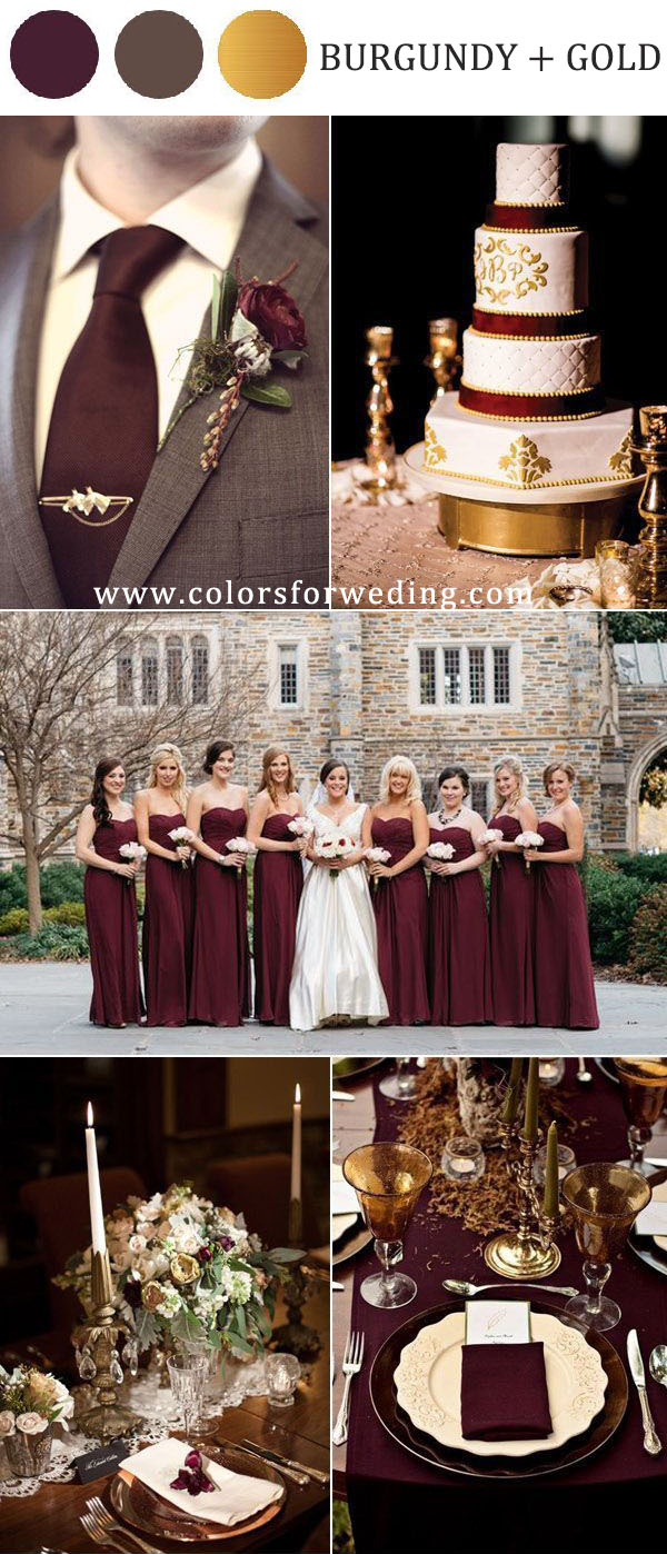 burgundy and gold wedding color ideas