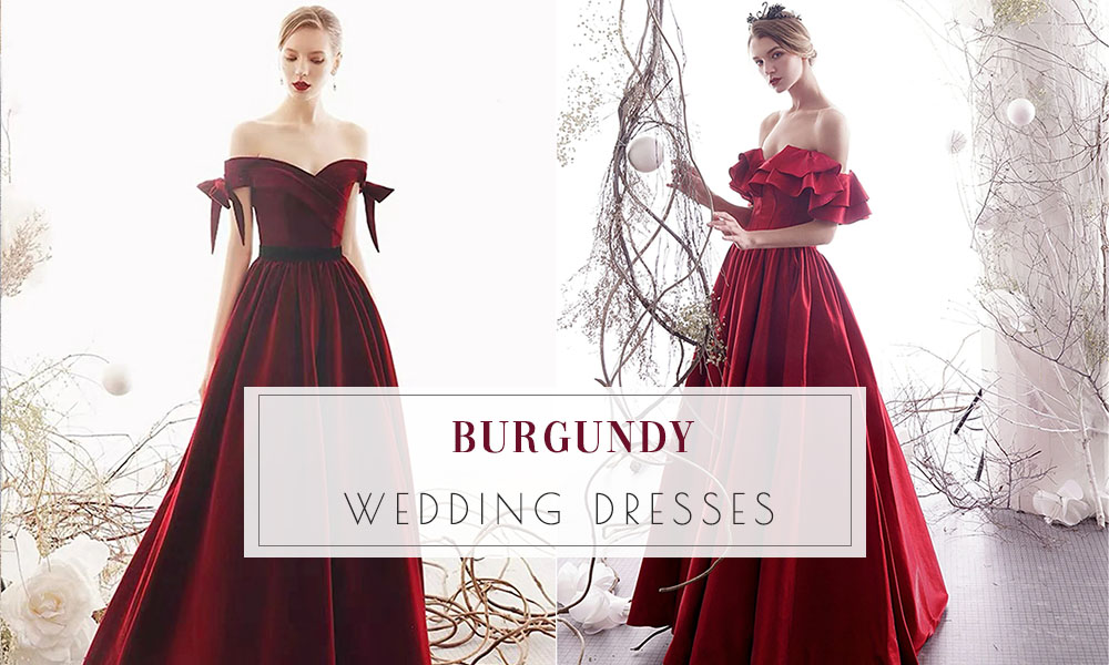 burgundy wedding dresses