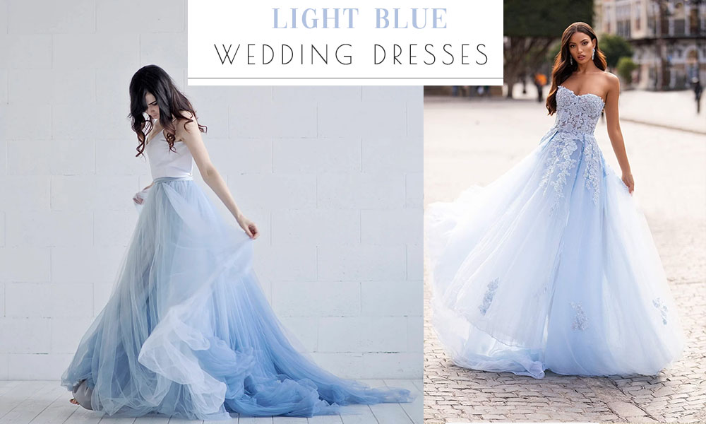 light blue wedding dresses