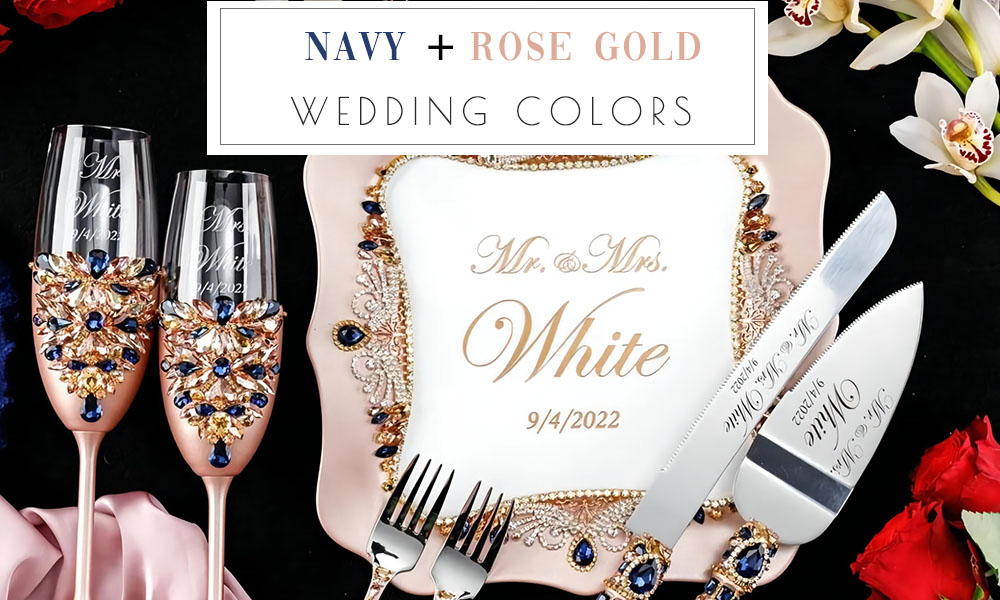 20 Navy Blue and Rose Gold Wedding Colors & Ideas 2024