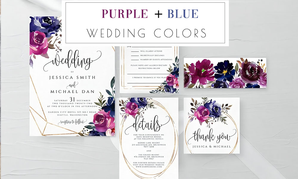 purple and blue wedding color ideas