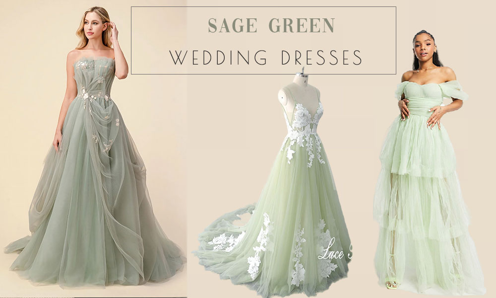 sage green wedding dresses