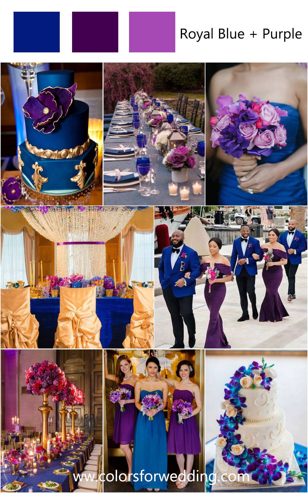 royal blue and purple wedding colors