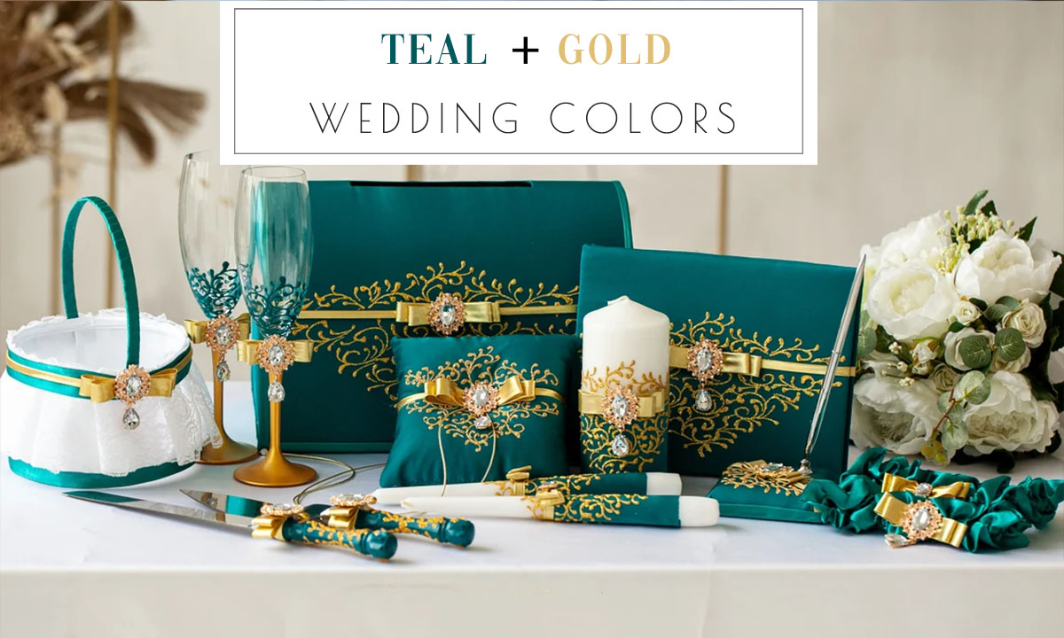 tea and gold wedding color
