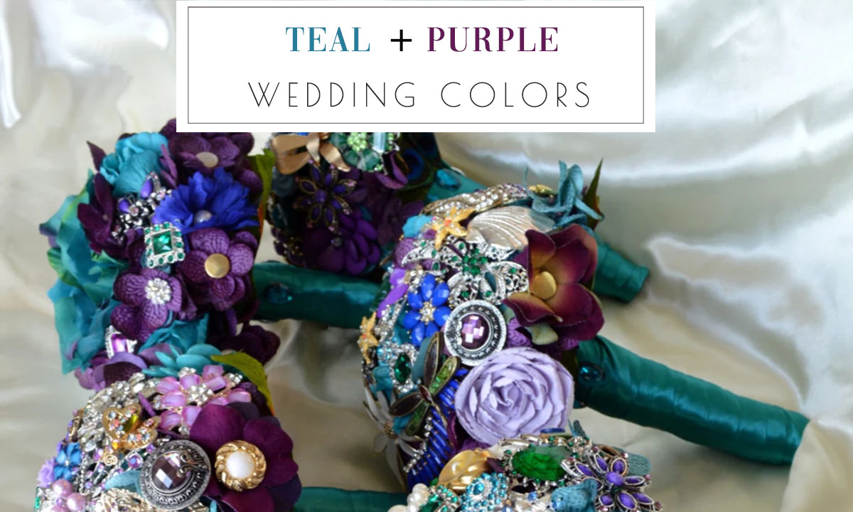 teal and purple wedding color ideas