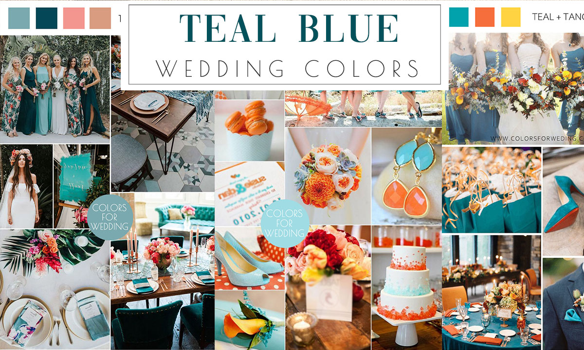 teal blue wedding color ideas