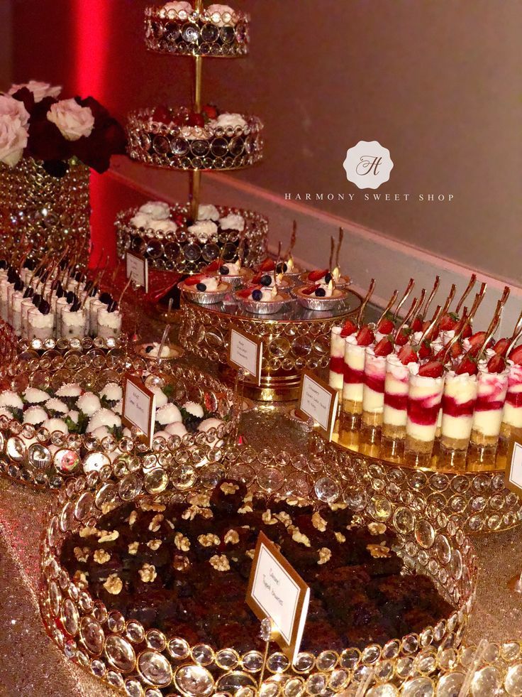 Black Red and Gold Wedding Foods