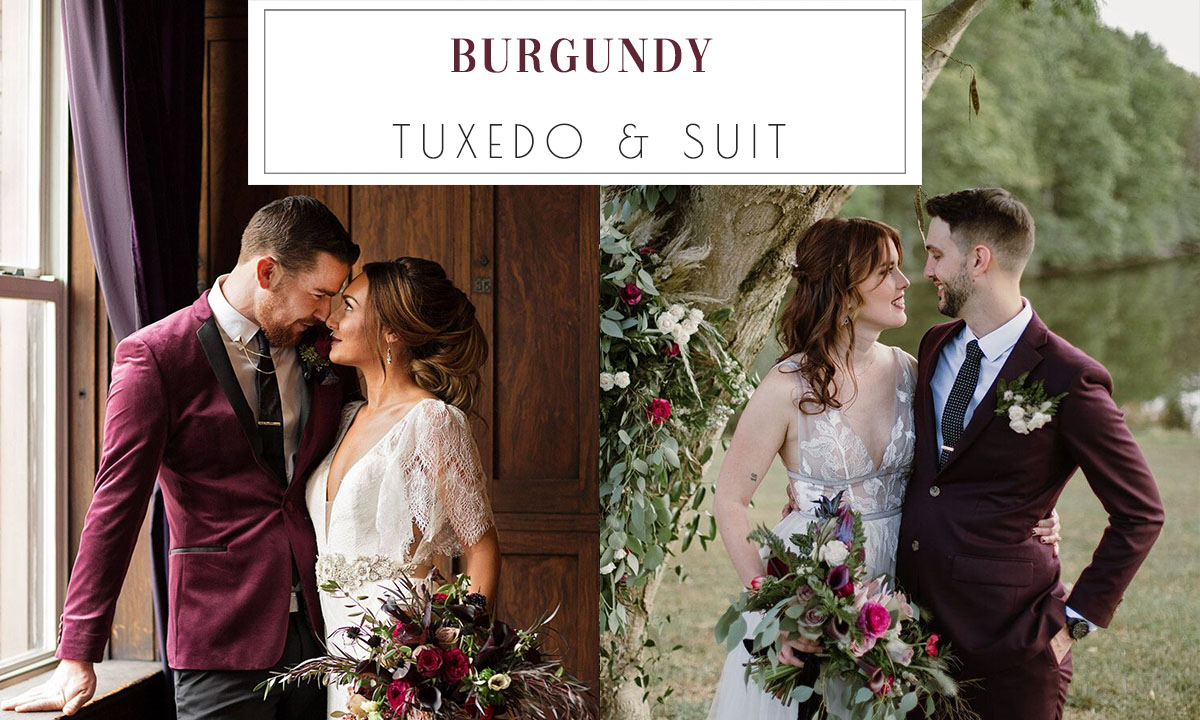 Mens Burgundy Wedding Tuxedo & Suit