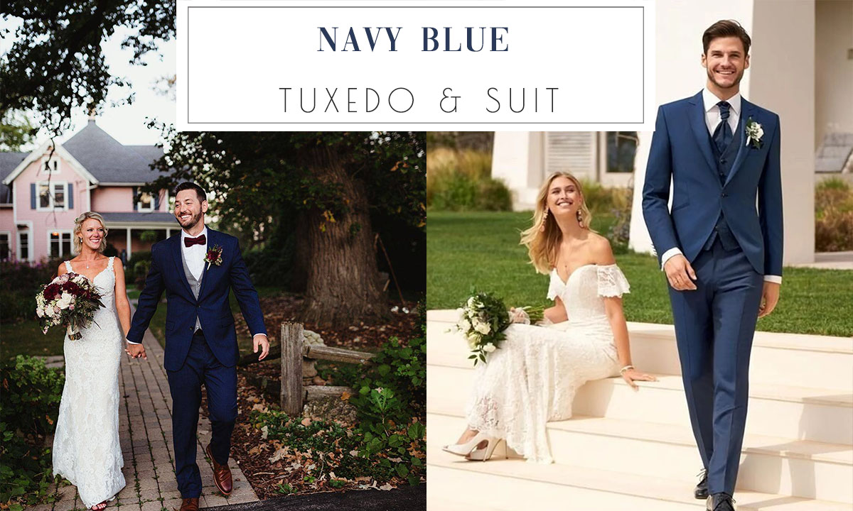 Mens Navy Blue Wedding Tuxedo & Suit