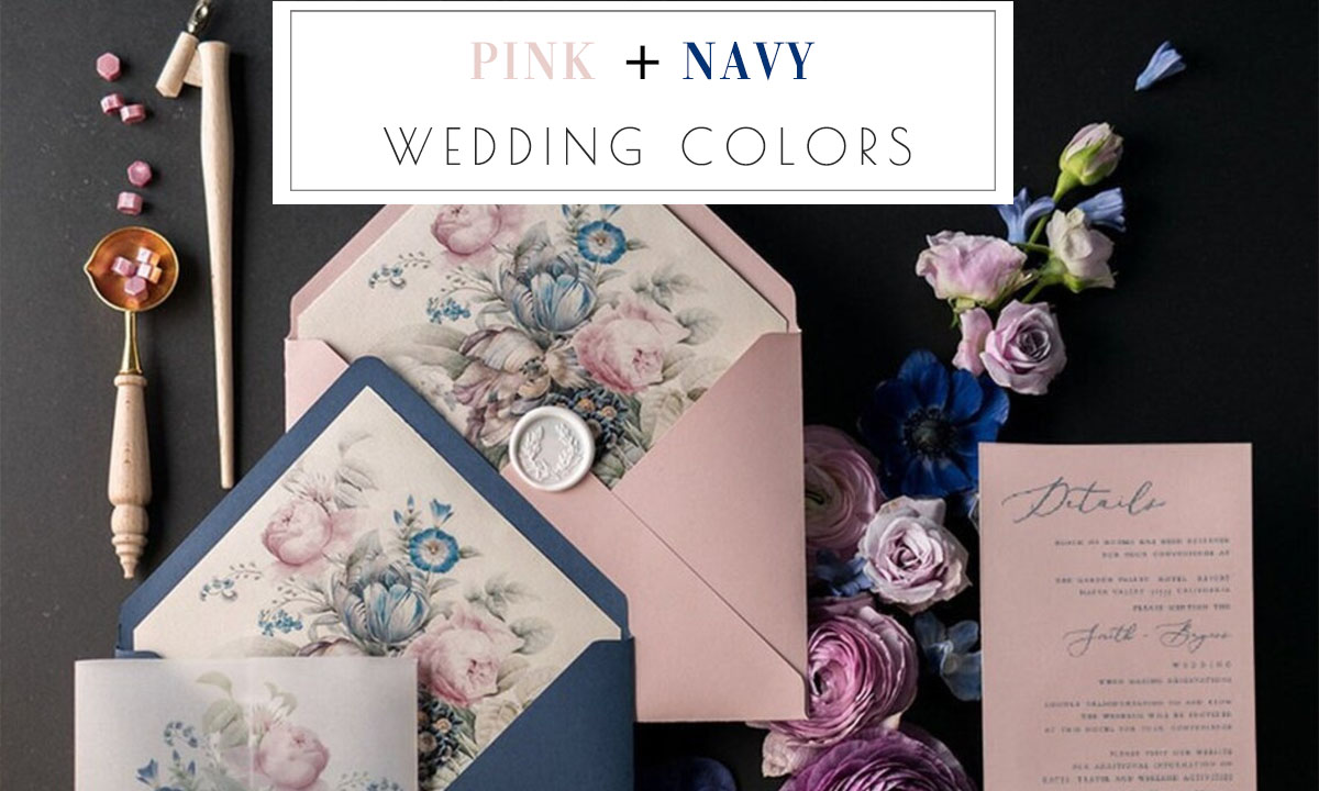 pink and navy wedding colors