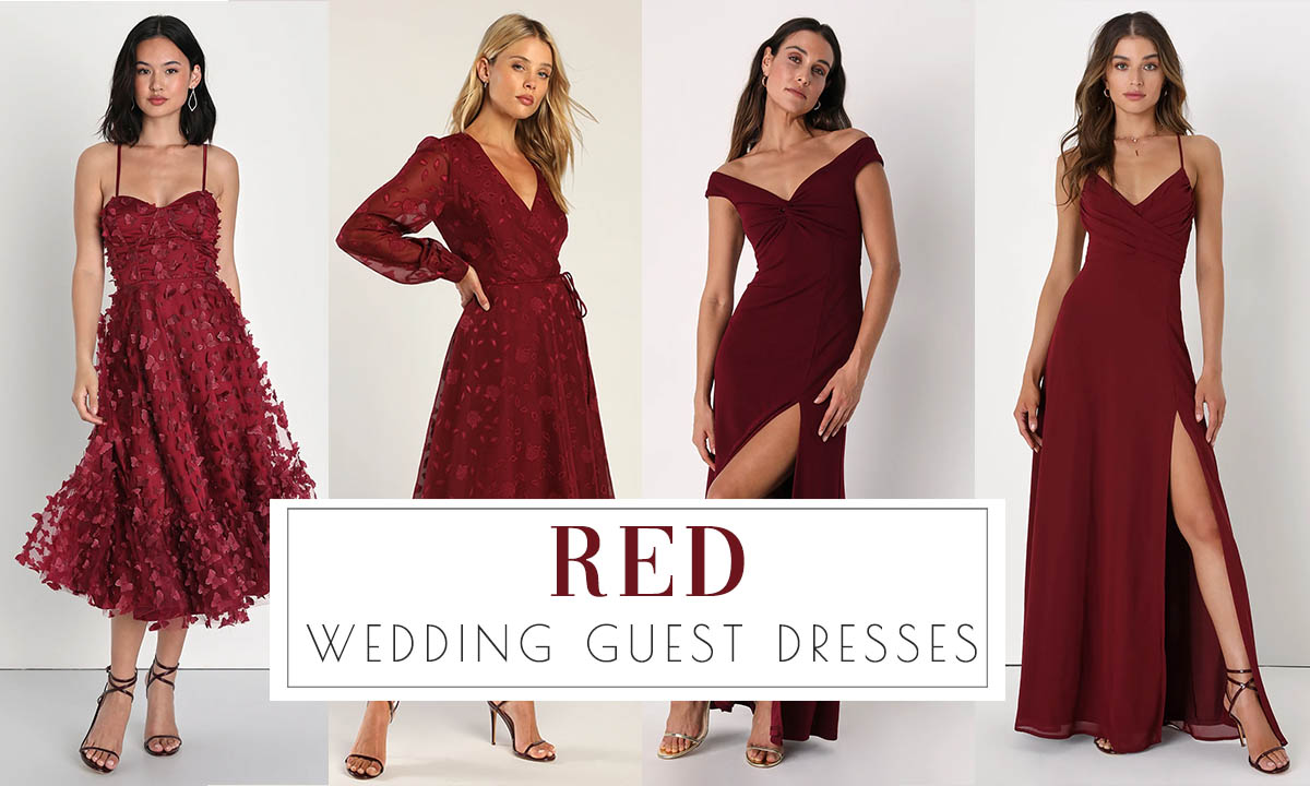red wedding guest dresses